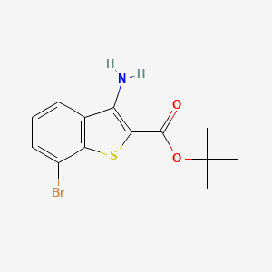 molecular formula C13H14BrNO2S B2744983 Tert-butyl 3-amino-7-bromo-1-benzothiophene-2-carboxylate CAS No. 2287301-62-4