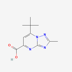 molecular formula C11H14N4O2 B2744993 7-tert-Butyl-2-methyl-[1,2,4]triazolo[1,5-a]pyrimidine-5-carboxylic acid CAS No. 887672-46-0