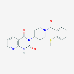 molecular formula C20H20N4O3S B2744995 3-(1-(2-(methylthio)benzoyl)piperidin-4-yl)pyrido[2,3-d]pyrimidine-2,4(1H,3H)-dione CAS No. 2034554-05-5