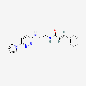 molecular formula C19H19N5O B2744996 N-(2-((6-(1H-吡咯-1-基)吡嗪-3-基)氨基)乙基)肉桂酰胺 CAS No. 1396892-12-8