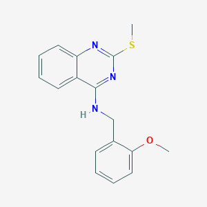 molecular formula C17H17N3OS B2745000 N-(2-methoxybenzyl)-2-(methylsulfanyl)-4-quinazolinamine CAS No. 866137-90-8