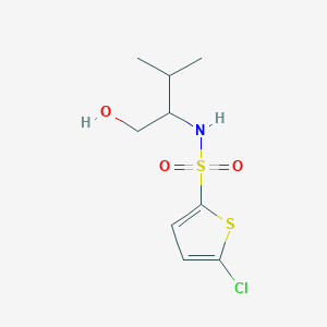 molecular formula C9H14ClNO3S2 B2745007 5-chloro-N-(1-hydroxy-3-methylbutan-2-yl)thiophene-2-sulfonamide CAS No. 1176059-32-7