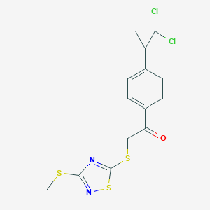 1-[4-(2,2-Dichlorocyclopropyl)phenyl]-2-{[3-(methylsulfanyl)-1,2,4-thiadiazol-5-yl]sulfanyl}ethanone