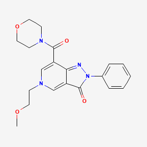 molecular formula C20H22N4O4 B2745011 5-(2-methoxyethyl)-7-(morpholine-4-carbonyl)-2-phenyl-2H-pyrazolo[4,3-c]pyridin-3(5H)-one CAS No. 921579-36-4