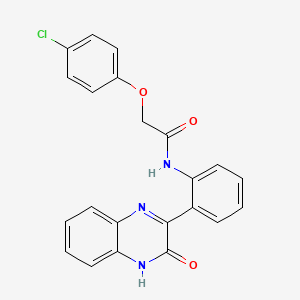 2-(4-chlorophenoxy)-N-[2-(3-oxo-4H-quinoxalin-2-yl)phenyl]acetamide