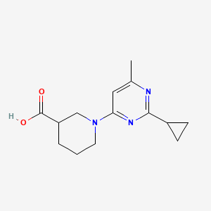 molecular formula C14H19N3O2 B2745018 1-(2-Cyclopropyl-6-methylpyrimidin-4-yl)piperidine-3-carboxylic acid CAS No. 1708013-39-1