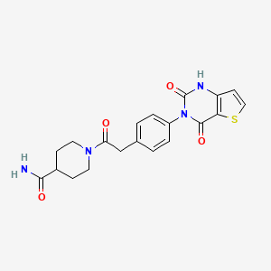 molecular formula C20H20N4O4S B2745024 1-(2-(4-(2,4-二氧代-1,2-二氢噻吩[3,2-d]嘧啶-3(4H)-基)苯甲酰基)哌啶-4-基)酰胺 CAS No. 892261-36-8