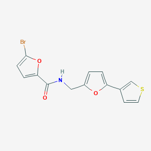 molecular formula C14H10BrNO3S B2745025 5-溴-N-((5-(噻吩-3-基)呋喃-2-基)甲基)呋喃-2-甲酰胺 CAS No. 2034486-49-0