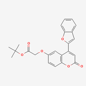 molecular formula C23H20O6 B2745027 tert-butyl 2-{[4-(1-benzofuran-2-yl)-2-oxo-2H-chromen-6-yl]oxy}acetate CAS No. 898447-77-3