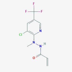 molecular formula C10H9ClF3N3O B2745033 N'-[3-chloro-5-(trifluoromethyl)pyridin-2-yl]-N'-methylprop-2-enehydrazide CAS No. 338965-00-7