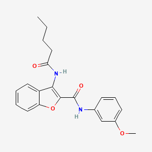 molecular formula C21H22N2O4 B2745034 N-(3-甲氧基苯基)-3-戊酰胺基苯并呋喃-2-甲酰胺 CAS No. 887893-49-4