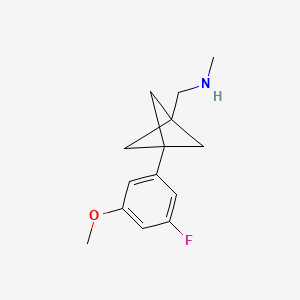 molecular formula C14H18FNO B2745043 1-[3-(3-Fluoro-5-methoxyphenyl)-1-bicyclo[1.1.1]pentanyl]-N-methylmethanamine CAS No. 2287280-07-1