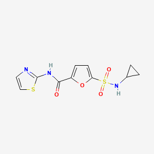 molecular formula C11H11N3O4S2 B2745045 5-(N-cyclopropylsulfamoyl)-N-(thiazol-2-yl)furan-2-carboxamide CAS No. 1147827-81-3