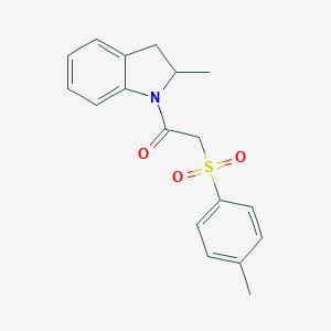 molecular formula C18H19NO3S B274505 1-(2-methyl-2,3-dihydro-1H-indol-1-yl)-2-[(4-methylphenyl)sulfonyl]ethanone 