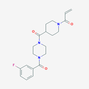 molecular formula C20H24FN3O3 B2745052 1-[4-[4-(3-Fluorobenzoyl)piperazine-1-carbonyl]piperidin-1-yl]prop-2-en-1-one CAS No. 2361681-83-4