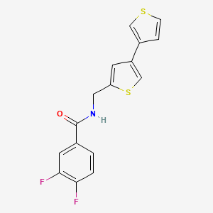 molecular formula C16H11F2NOS2 B2745053 N-({[3,3'-bithiophene]-5-yl}methyl)-3,4-difluorobenzamide CAS No. 2380034-24-0