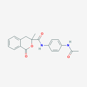 molecular formula C19H18N2O4 B2745056 N-[4-(acetylamino)phenyl]-3-methyl-1-oxo-3,4-dihydro-1H-isochromene-3-carboxamide CAS No. 868213-13-2