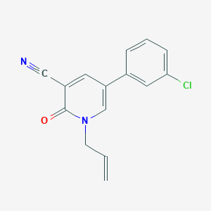 molecular formula C15H11ClN2O B2745057 1-Allyl-5-(3-chlorophenyl)-2-oxo-1,2-dihydro-3-pyridinecarbonitrile CAS No. 338954-89-5