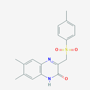 molecular formula C18H18N2O3S B274506 6,7-dimethyl-3-{[(4-methylphenyl)sulfonyl]methyl}quinoxalin-2(1H)-one 