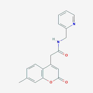 molecular formula C18H16N2O3 B2745066 2-(7-methyl-2-oxo-2H-chromen-4-yl)-N-(pyridin-2-ylmethyl)acetamide CAS No. 919758-91-1