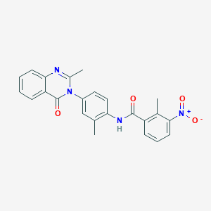molecular formula C24H20N4O4 B2745071 2-methyl-N-(2-methyl-4-(2-methyl-4-oxoquinazolin-3(4H)-yl)phenyl)-3-nitrobenzamide CAS No. 904272-56-6