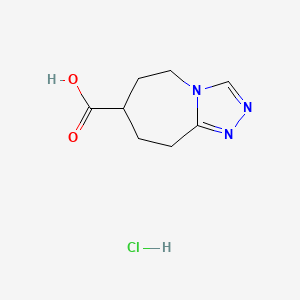 molecular formula C8H12ClN3O2 B2745073 5H,6H,7H,8H,9H-[1,2,4]三唑并[4,3-a]氮杂环庚烯-7-羧酸盐酸盐 CAS No. 2089255-62-7
