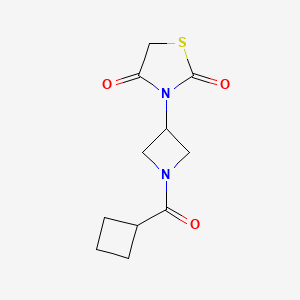 molecular formula C11H14N2O3S B2745080 3-(1-(Cyclobutanecarbonyl)azetidin-3-yl)thiazolidine-2,4-dione CAS No. 1795085-77-6