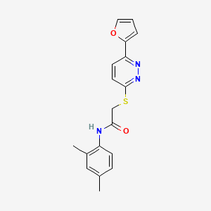 molecular formula C18H17N3O2S B2745081 N-(2,4-二甲基苯基)-2-[6-(呋喃-2-基)吡咯啉-3-基]硫代乙酰胺 CAS No. 872723-44-9