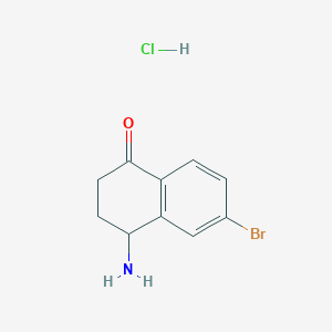 molecular formula C10H11BrClNO B2745082 4-Amino-6-bromo-3,4-dihydro-2H-naphthalen-1-one;hydrochloride CAS No. 2375259-95-1