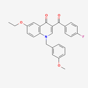 molecular formula C26H22FNO4 B2745083 6-Ethoxy-3-(4-fluorobenzoyl)-1-[(3-methoxyphenyl)methyl]quinolin-4-one CAS No. 866588-38-7