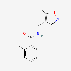 molecular formula C13H14N2O2 B2745085 2-methyl-N-((5-methylisoxazol-4-yl)methyl)benzamide CAS No. 2034261-64-6