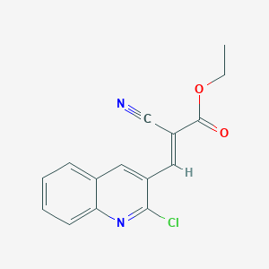 molecular formula C15H11ClN2O2 B2745087 乙基 3-(2-氯-3-喹啉基)-2-氰基丙烯酸酯 CAS No. 113232-01-2