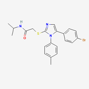 molecular formula C21H22BrN3OS B2745088 2-((5-(4-bromophenyl)-1-(p-tolyl)-1H-imidazol-2-yl)thio)-N-isopropylacetamide CAS No. 1207043-10-4