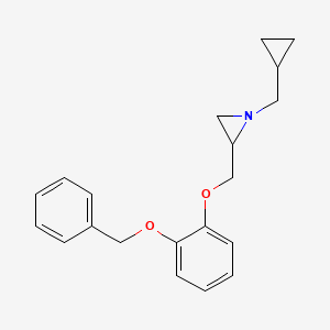 molecular formula C20H23NO2 B2745090 1-(Cyclopropylmethyl)-2-[(2-phenylmethoxyphenoxy)methyl]aziridine CAS No. 2418714-14-2