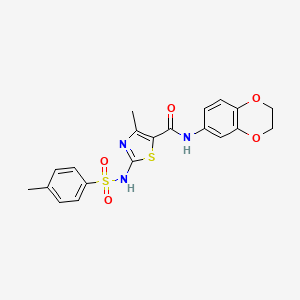 N-(2,3-dihydrobenzo[b][1,4]dioxin-6-yl)-4-methyl-2-(4-methylphenylsulfonamido)thiazole-5-carboxamide