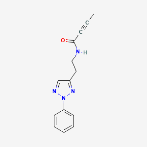 molecular formula C14H14N4O B2745092 N-[2-(2-Phenyltriazol-4-yl)ethyl]but-2-ynamide CAS No. 2411239-38-6