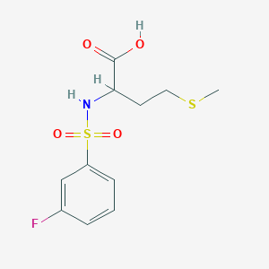 molecular formula C11H14FNO4S2 B2745094 ((3-Fluorophenyl)sulfonyl)methionine CAS No. 1240429-16-6