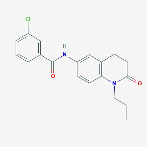 molecular formula C19H19ClN2O2 B2745097 3-chloro-N-(2-oxo-1-propyl-1,2,3,4-tetrahydroquinolin-6-yl)benzamide CAS No. 954660-17-4