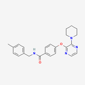 molecular formula C24H26N4O2 B2745101 N-(4-methylbenzyl)-4-{[3-(piperidin-1-yl)pyrazin-2-yl]oxy}benzamide CAS No. 1115876-66-8