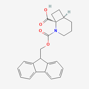 molecular formula C23H23NO4 B2745102 (1S,6R)-2-(9H-Fluoren-9-ylmethoxycarbonyl)-2-azabicyclo[4.2.0]octane-1-carboxylic acid CAS No. 2411177-26-7