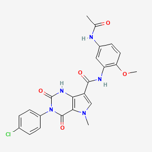 N-(5-acetamido-2-methoxyphenyl)-3-(4-chlorophenyl)-5-methyl-2,4-dioxo-2,3,4,5-tetrahydro-1H-pyrrolo[3,2-d]pyrimidine-7-carboxamide