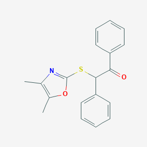 molecular formula C19H17NO2S B274512 2-[(4,5-Dimethyl-1,3-oxazol-2-yl)sulfanyl]-1,2-diphenylethanone 