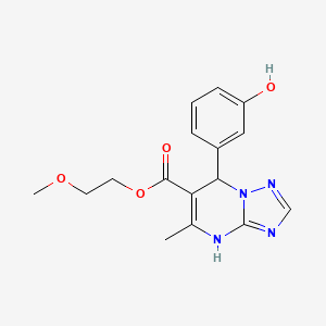 molecular formula C16H18N4O4 B2745120 2-甲氧基乙基 7-(3-羟基苯基)-5-甲基-4,7-二氢-[1,2,4]三唑并[1,5-a]嘧啶-6-甲酸酯 CAS No. 879935-95-2