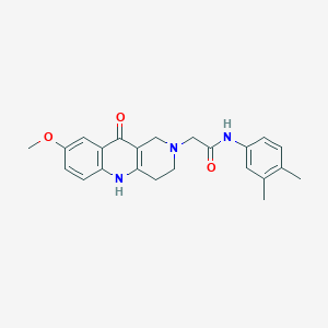 molecular formula C23H25N3O3 B2745128 N-(3,4-dimethylphenyl)-2-(8-methoxy-10-oxo-3,4-dihydrobenzo[b][1,6]naphthyridin-2(1H,5H,10H)-yl)acetamide CAS No. 1251608-97-5