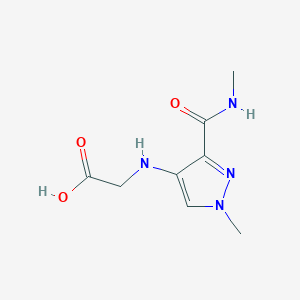 molecular formula C8H12N4O3 B2745129 2-[[1-Methyl-3-(methylcarbamoyl)pyrazol-4-yl]amino]acetic acid CAS No. 2247206-12-6