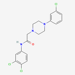 molecular formula C18H18Cl3N3O B2745131 2-[4-(3-氯苯基)哌嗪-1-基]-N-(3,4-二氯苯基)乙酰胺 CAS No. 329079-92-7