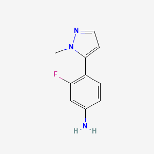 molecular formula C10H10FN3 B2745136 3-Fluoro-4-(1-methyl-1H-pyrazol-5-yl)aniline CAS No. 1485191-34-1