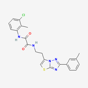 molecular formula C22H20ClN5O2S B2745140 N1-(3-氯-2-甲基苯基)-N2-(2-(2-(间甲苯)噻唑并[3,2-b][1,2,4]三唑-6-基)乙基)草酰胺 CAS No. 894041-44-2