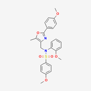 molecular formula C26H26N2O6S B2745145 3-[2-(3,5-dimethylisoxazol-4-yl)ethyl]-1-methyl-7-(2-thienyl)pyrimido[4,5-d]pyrimidine-2,4(1H,3H)-dione CAS No. 1251580-10-5