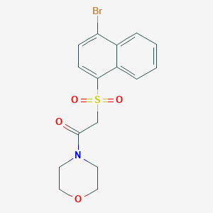 molecular formula C16H16BrNO4S B274515 2-[(4-Bromonaphthalen-1-yl)sulfonyl]-1-(morpholin-4-yl)ethanone 